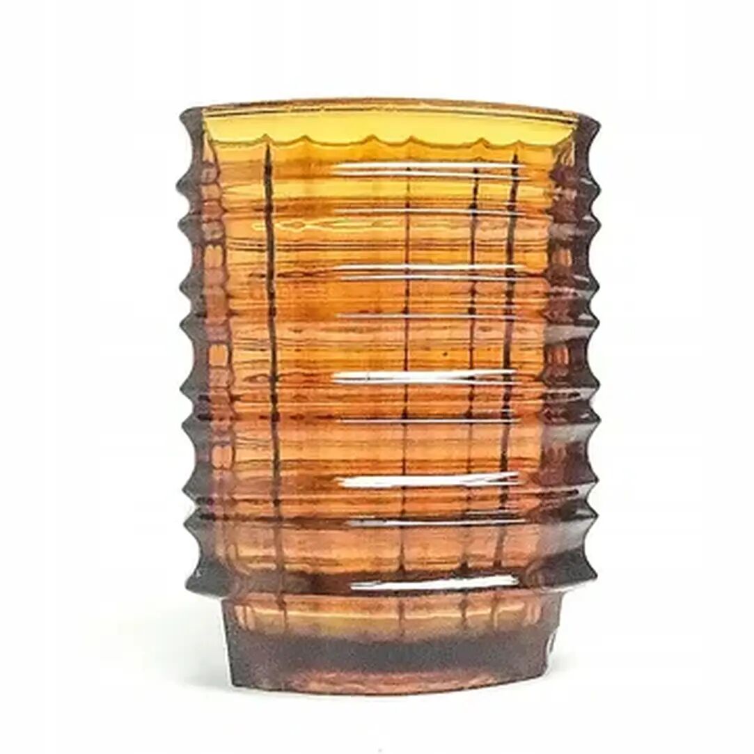 Optical vase, transparent glass, design by J. Drost, Ząbkowice, Poland, 1970s
