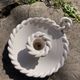 White ceramic candle holder twisted antique rope