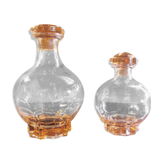 Pair of round art deco decanters