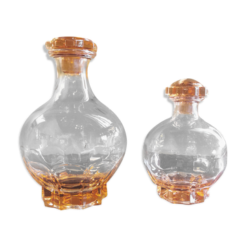 Pair of round Art Deco carafes