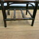 Table d'appoint en rotin avec sa plaque en verre