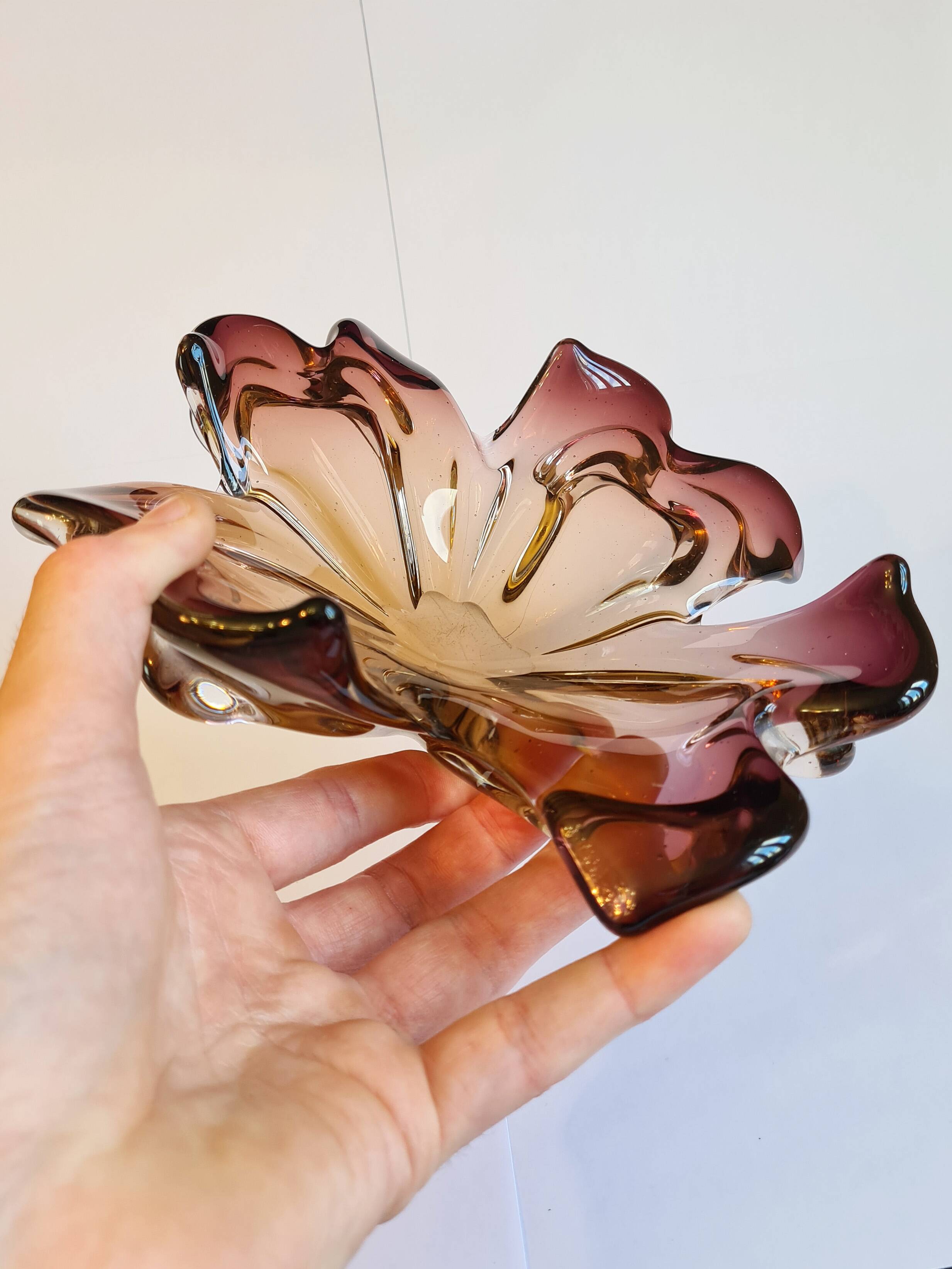Murano pocket emptier - amber and gold