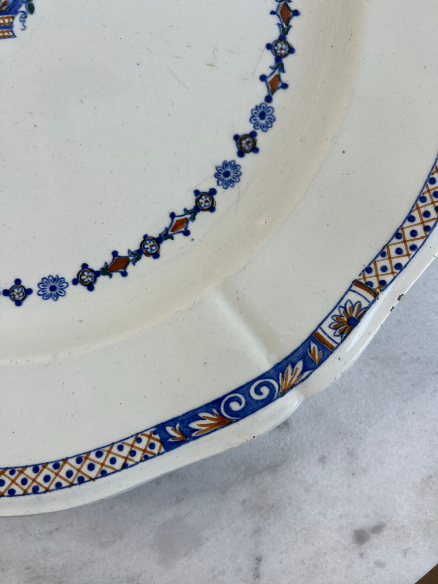E Bourgeois, Rouen XVIII Collection, very large plate 41cm
