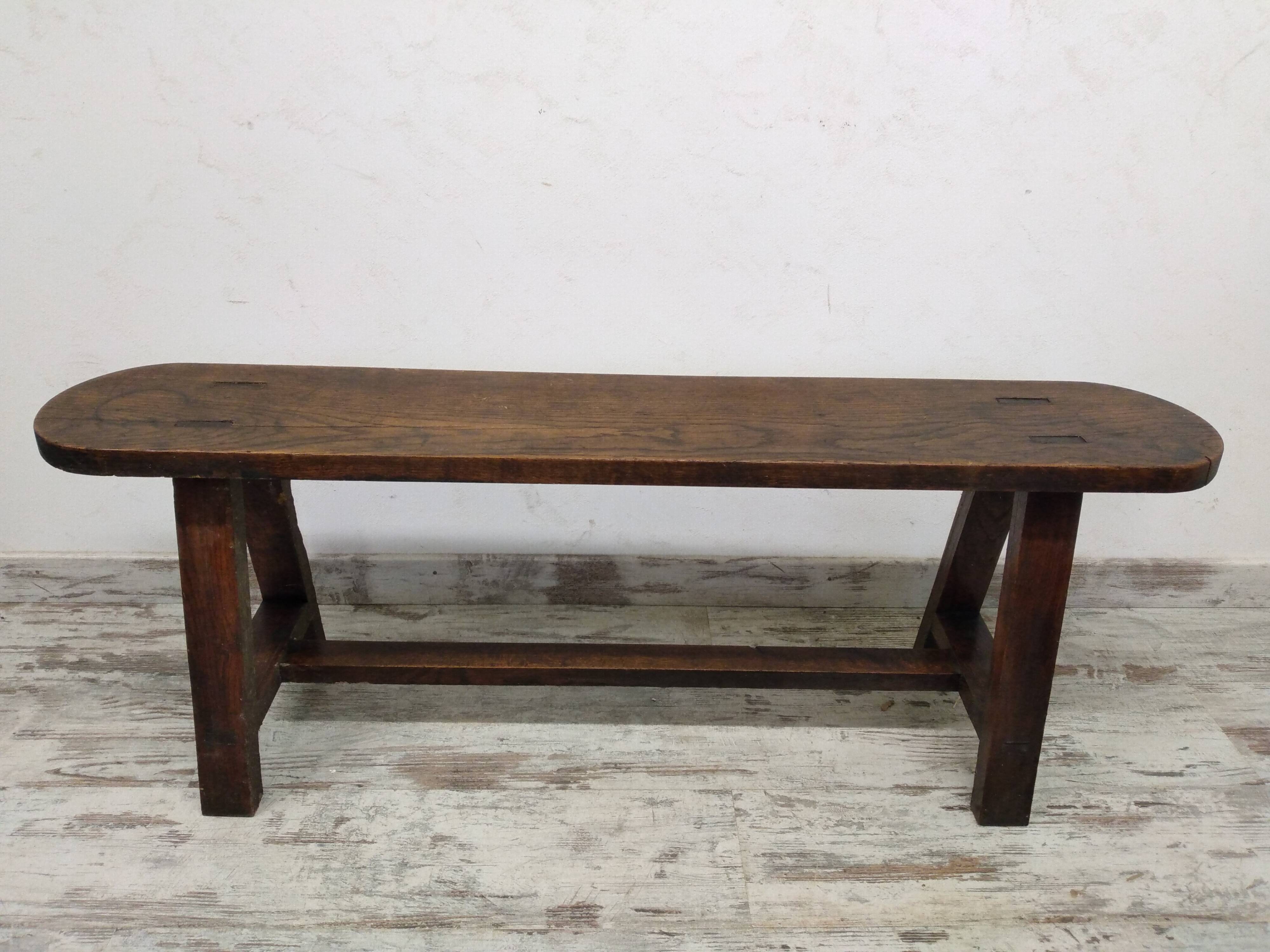 Antique solid wood bench