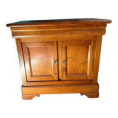 Petit buffet bas style Louis-Philippe en bois massif / Meuble d'appui 2 portes
