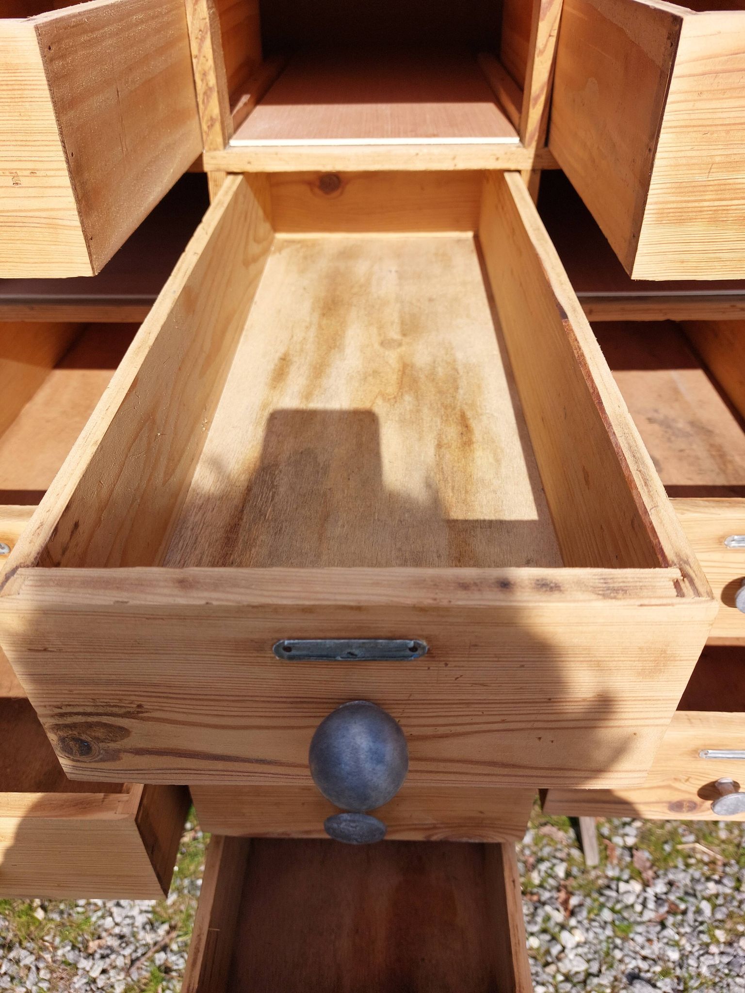 meuble de métier en bois, meuble à tiroirs