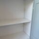 Wardrobe, dresser, vintage linen 2 doors green gray waxed finish.