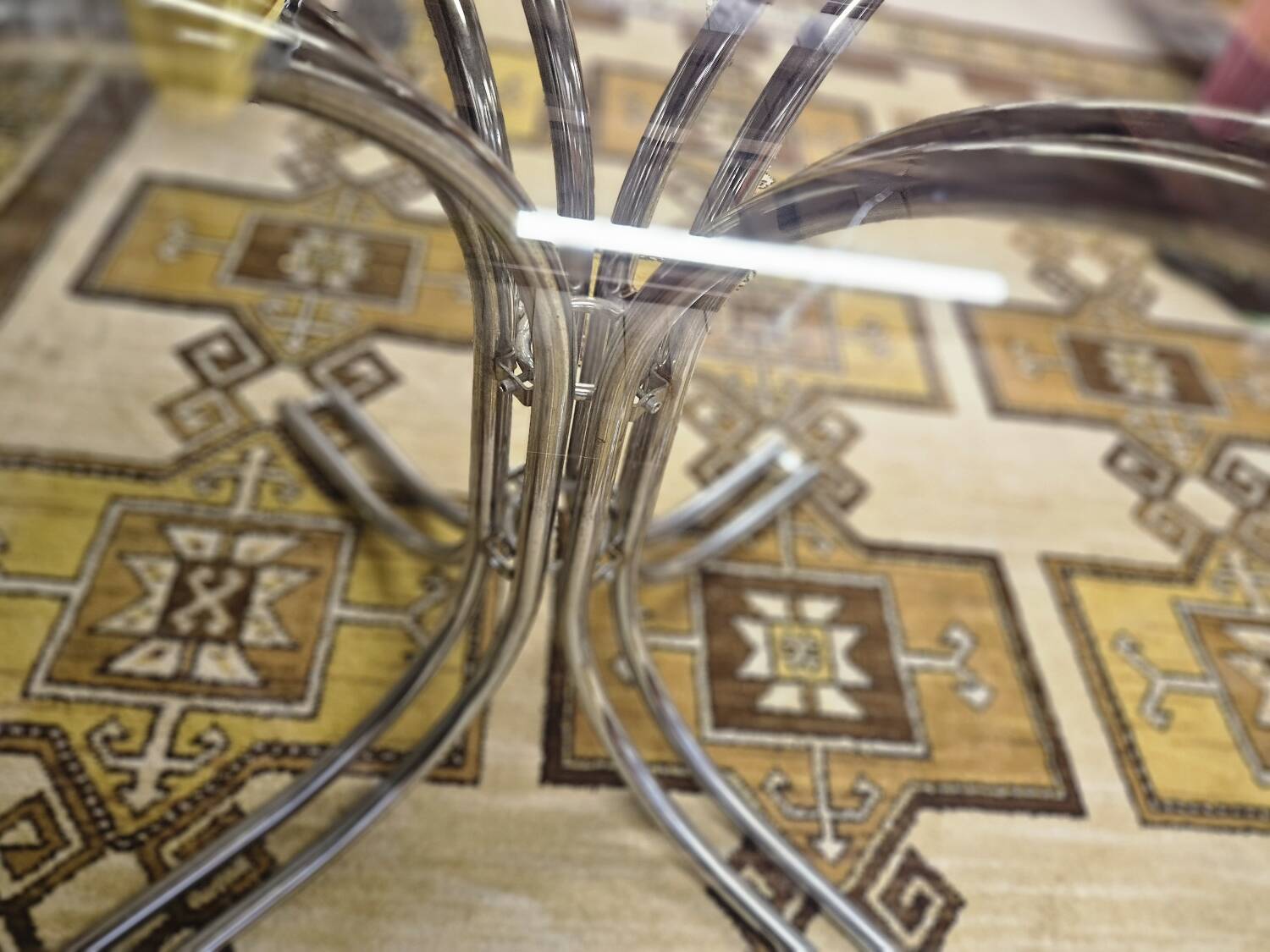 Vintage smoked glass dining table, Italy 1970s