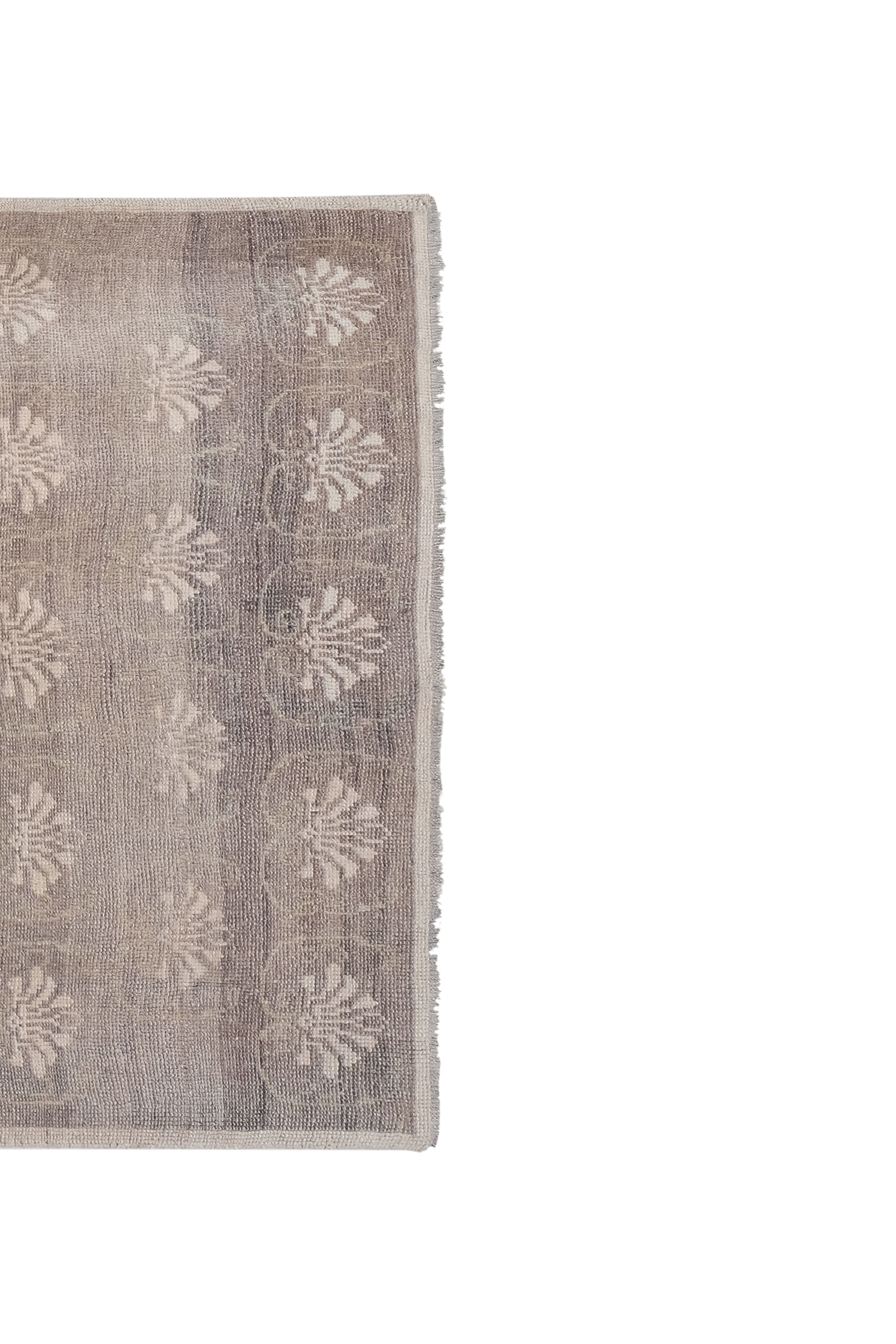 Vintage midcentury karapinar floral brown wool rug