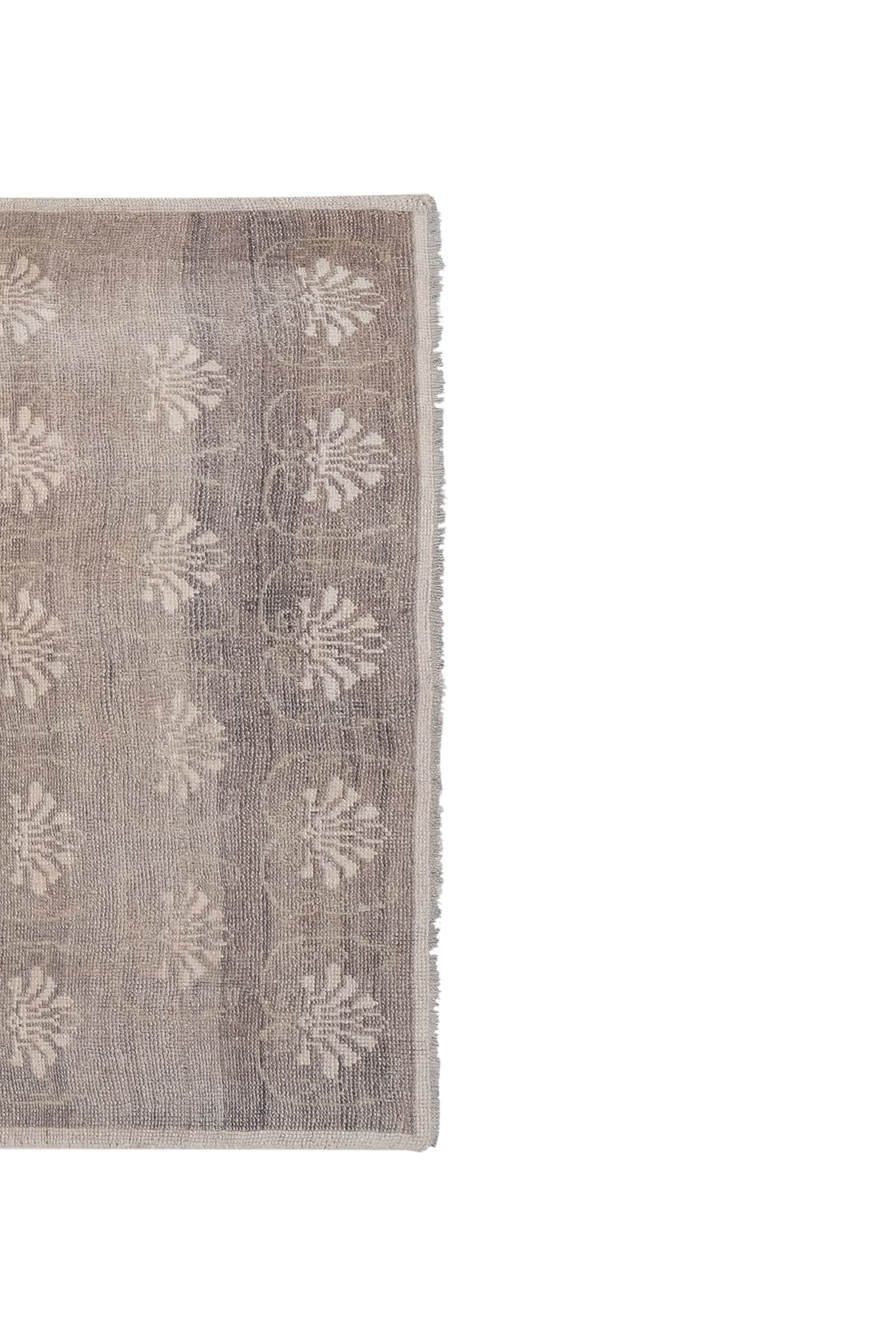 Vintage midcentury karapinar floral brown wool rug