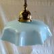 Vintage suspension in blue opaline and gilded brass - mid 20th century.