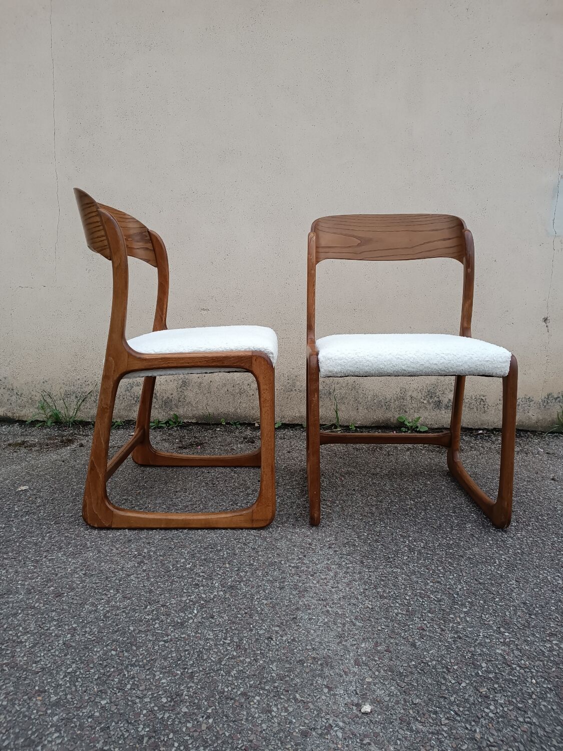 Paire de chaises Baumann traîneau