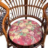 Fauteuil Emmanuelle rotin Peacock 1960