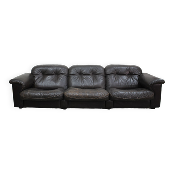 1970s  De Sede Adjustable Brown Leather 3-Seater Sofa  DS-110 James Bond