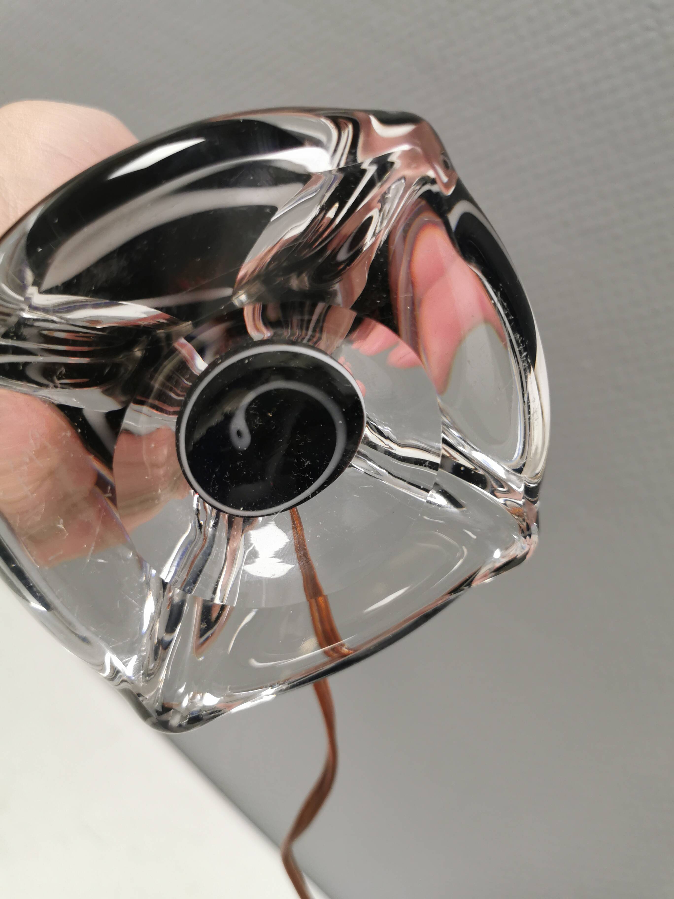 Glass table lamp, made by Swedish Flygsfors in the 1960s