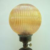 Ancient brass lamp and glass