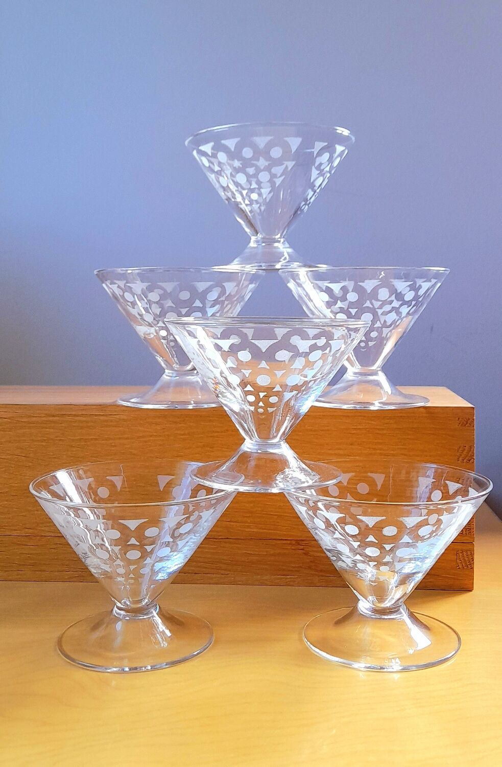 Service de 6 verres à cocktail art deco