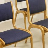 Set of 4 Scandinavian design chairs curved wood from the 60s. Ref JADOU