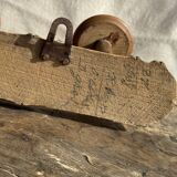 Large vintage wooden coat rack with 6 bamboo effect hooks L79