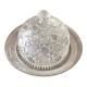 Bell with its vintage glass plate dimension: height -13cm- diameter plate -22.5cm-