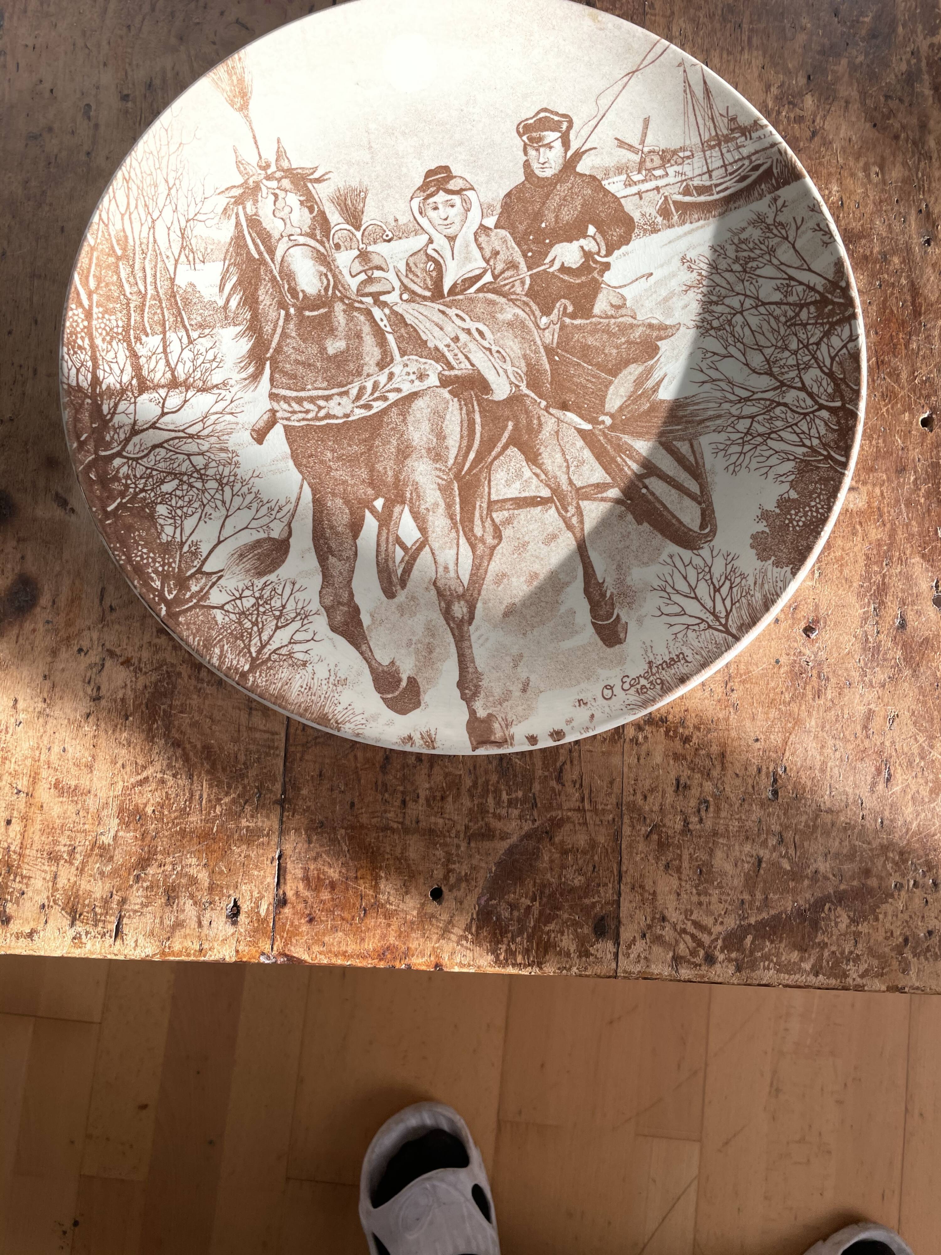 Former delft's grand plat signed o. eerelman 1839 made in holland