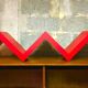 Shelf staircase Zig-Zag graphic design red serie LACK Ikea vintage 1980