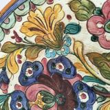 Spanish earthenware plate, hand-painted floral decoration.