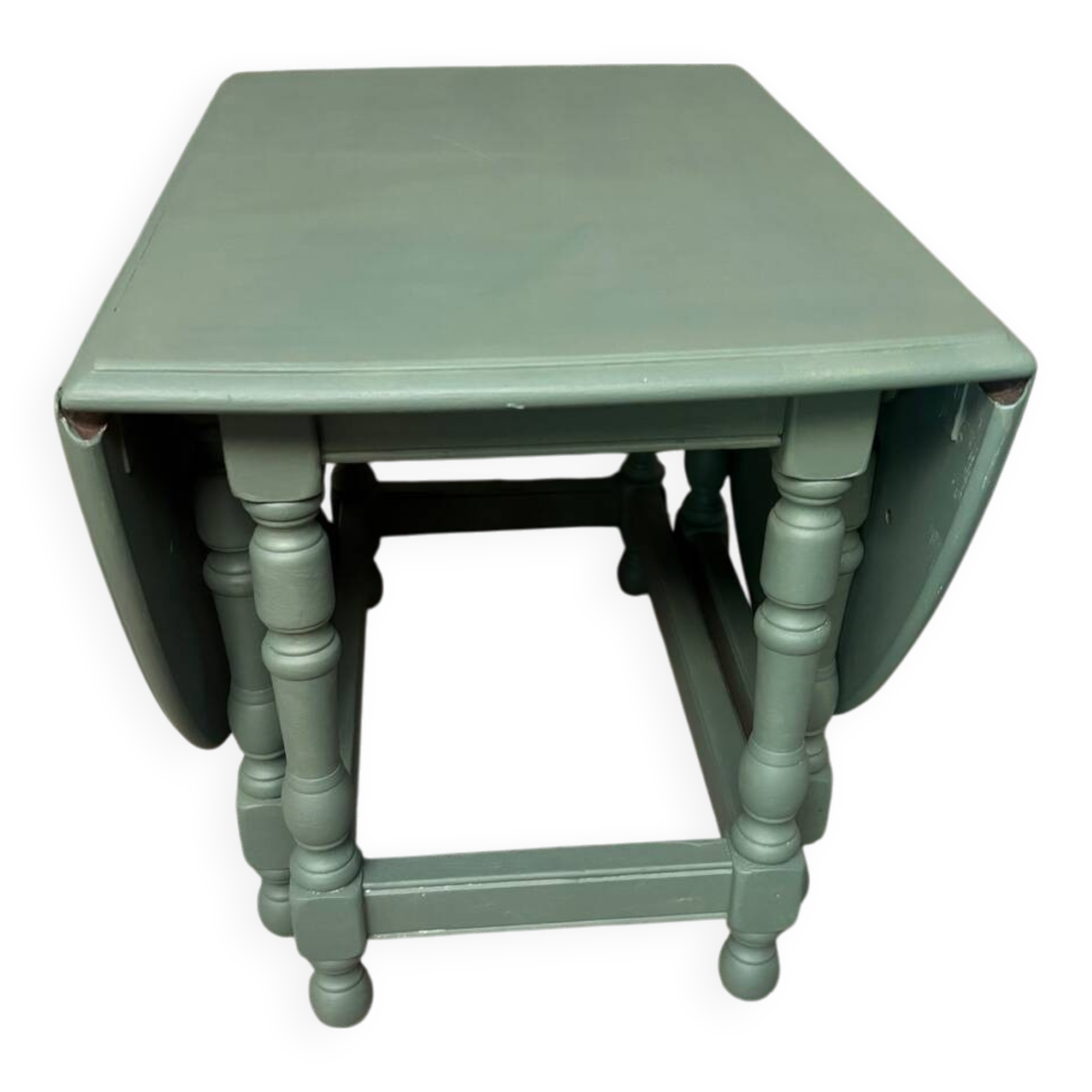 Green gateleg folding coffee table