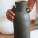 Black ceramic vase