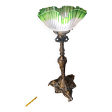 brass lamp Italy 39x17 beautiful antique tulip 1900