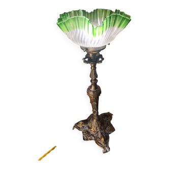 brass lamp Italy 39x17 beautiful antique tulip 1900