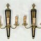Antique Pair of 3-Light Wall Lights - Gilt Bronze and Mahogany - Neoclassical - 40's