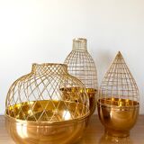 Vases Grid en laiton par Jaime Hayon pour Gaia et Gino