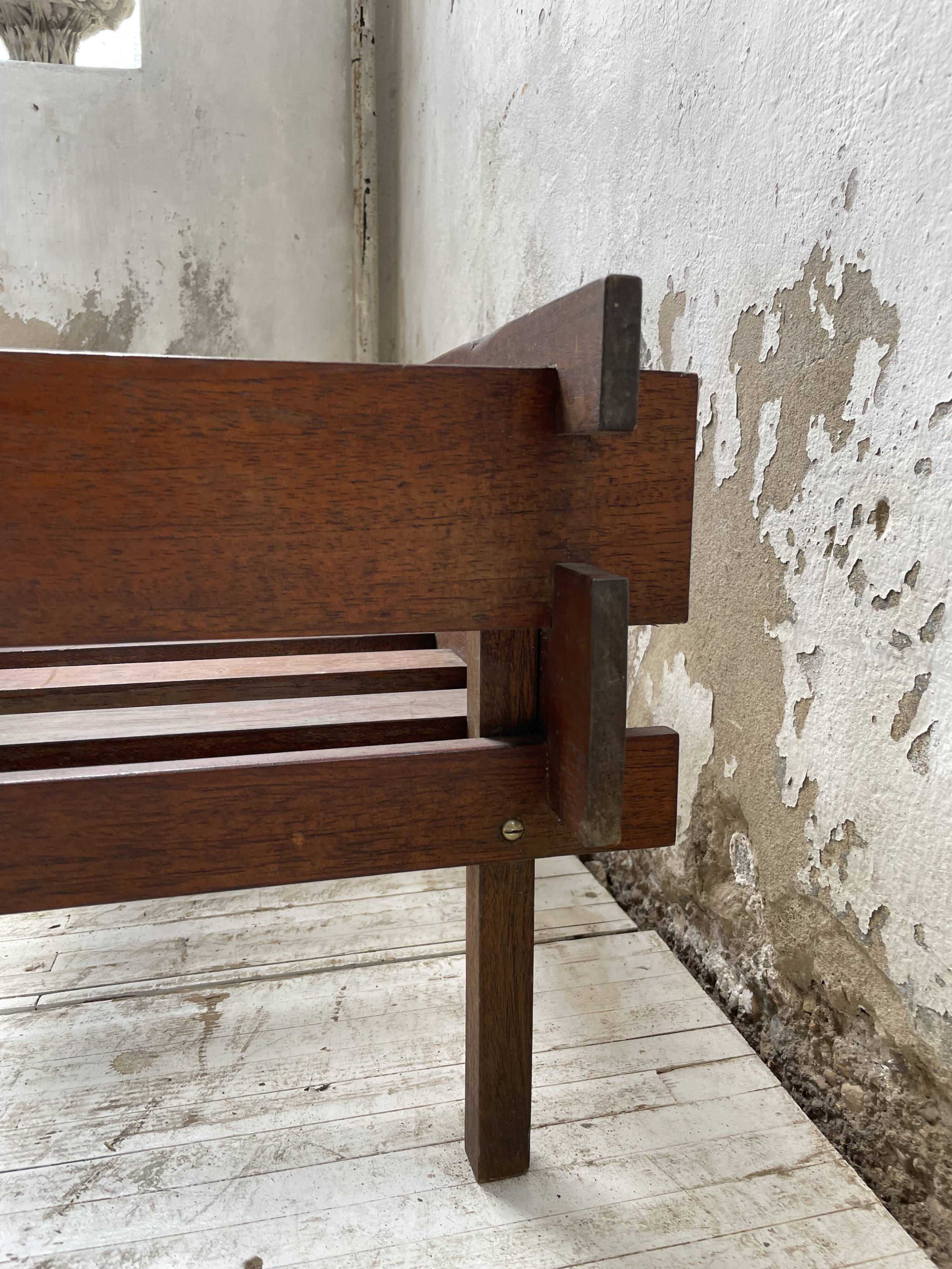 Small modernist oak planter from the 1950s