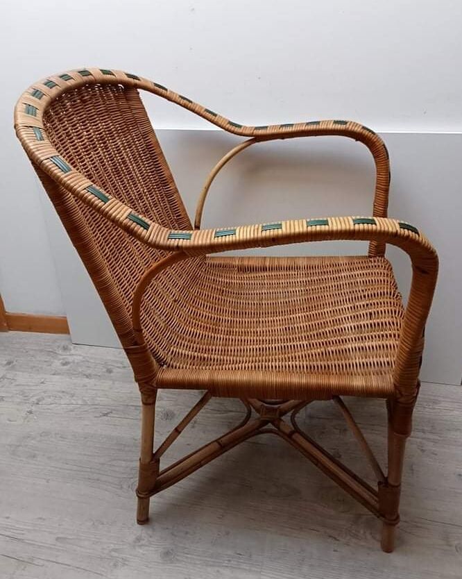 Vintage rattan armchair