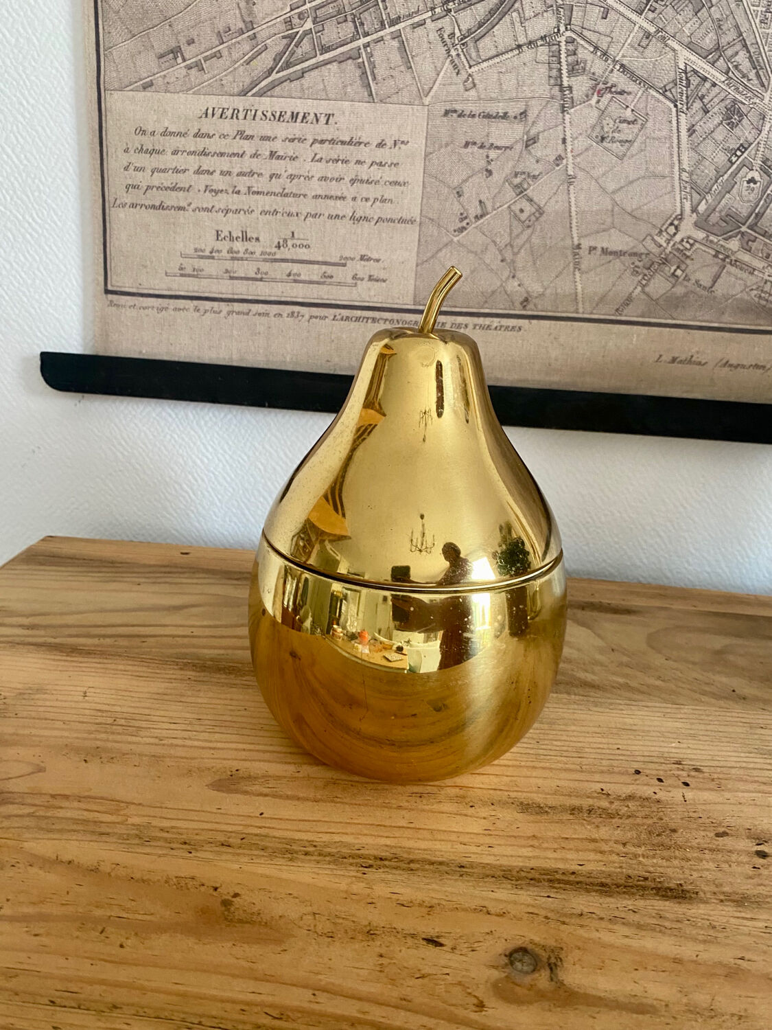 Vintage golden ice cube pear