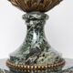 Cassolette, covered vase in green marble, head of rams, LouisXV XIXX