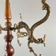 Twisted wooden coat rack with gilded bronze, 20th century