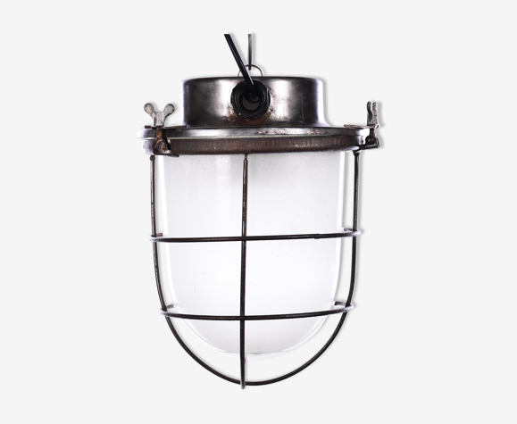 Lampe cage industrielle noire