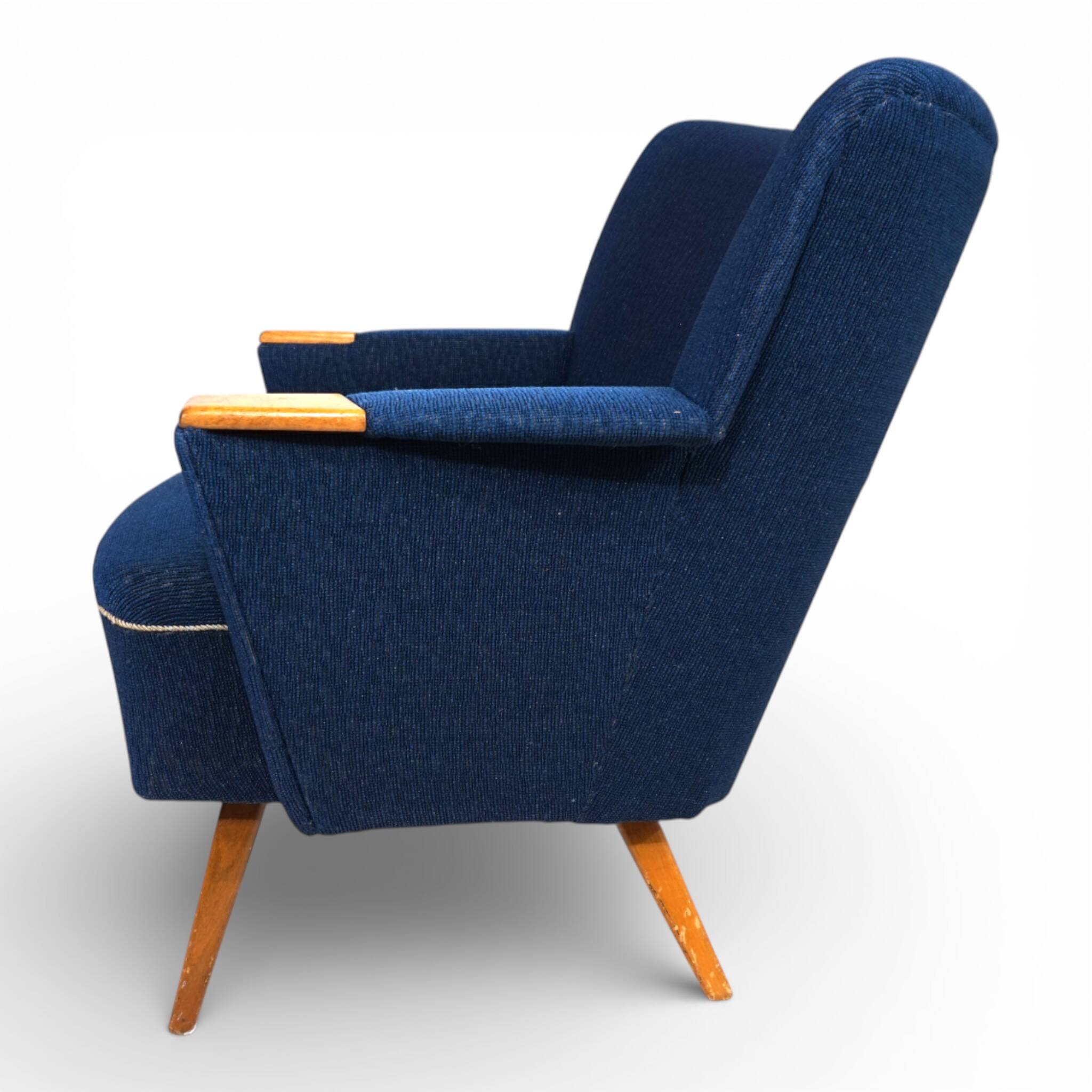 Blue cocktail chair MCM, 1950