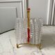 Set of 6 crystal coasters support brass scoubidou years 50-60