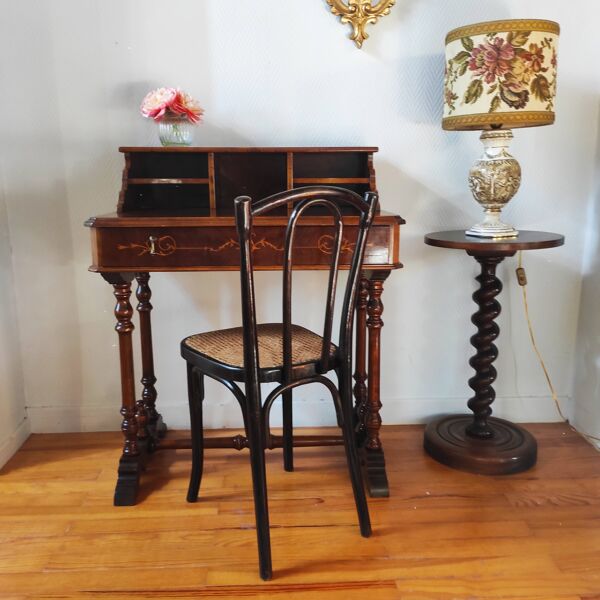 Bonheur-du-jour, bureau de dame de style Napoléon III en marqueterie