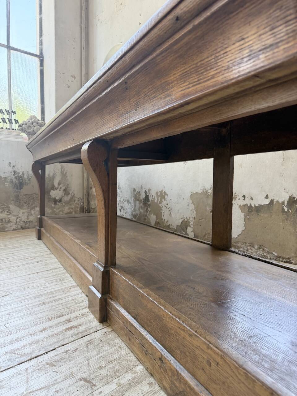 Table de gantier drapière 1900 chêne massif 330cm XL
