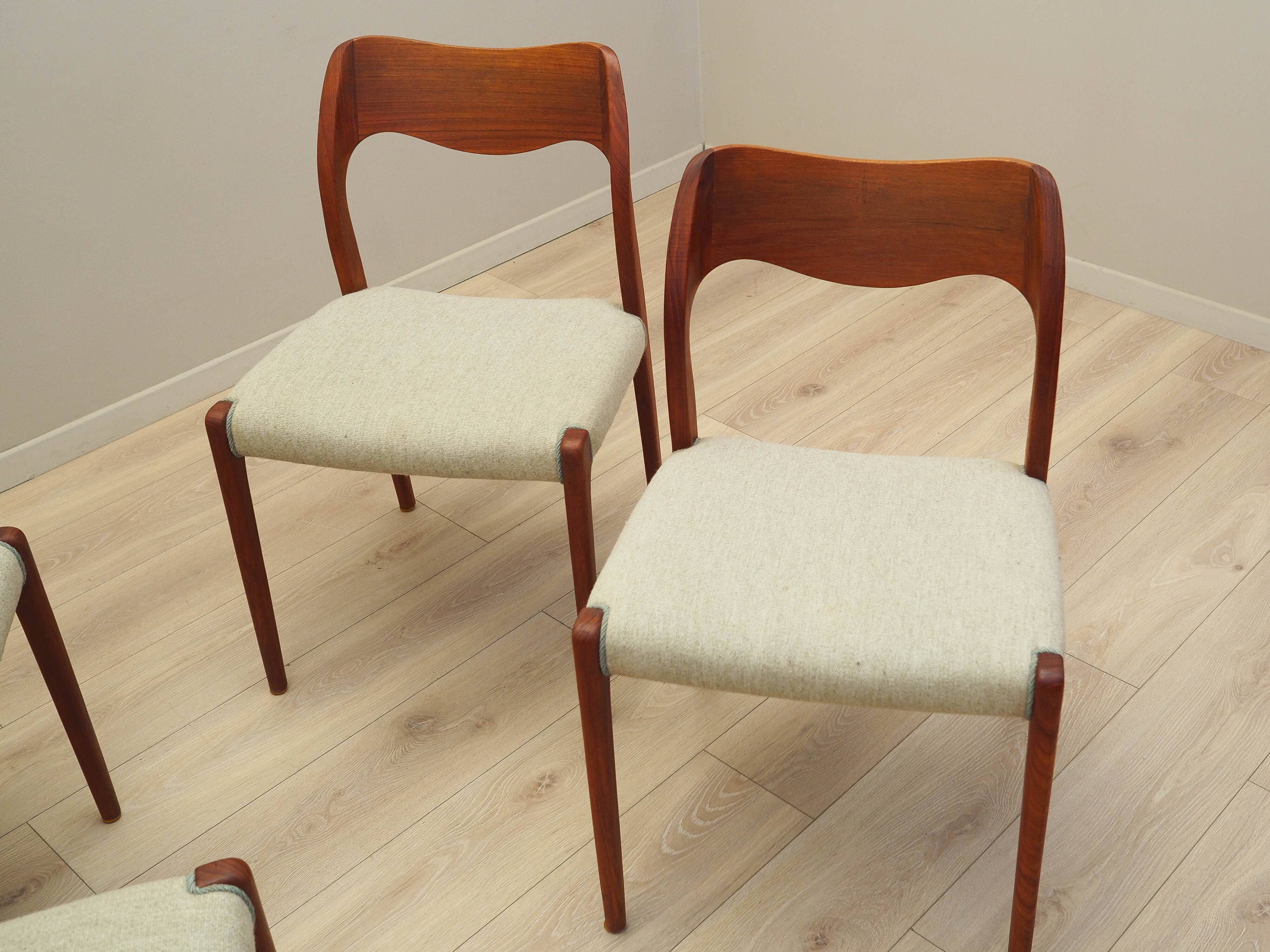 Set of four teak chairs, Danish design, 1960s, designer: Niels Otto Møller