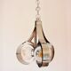 Mazzega Murano pendant lamp, Italy, 1970s – chrome and art glass