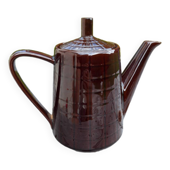 Cafetière en barbotine marron