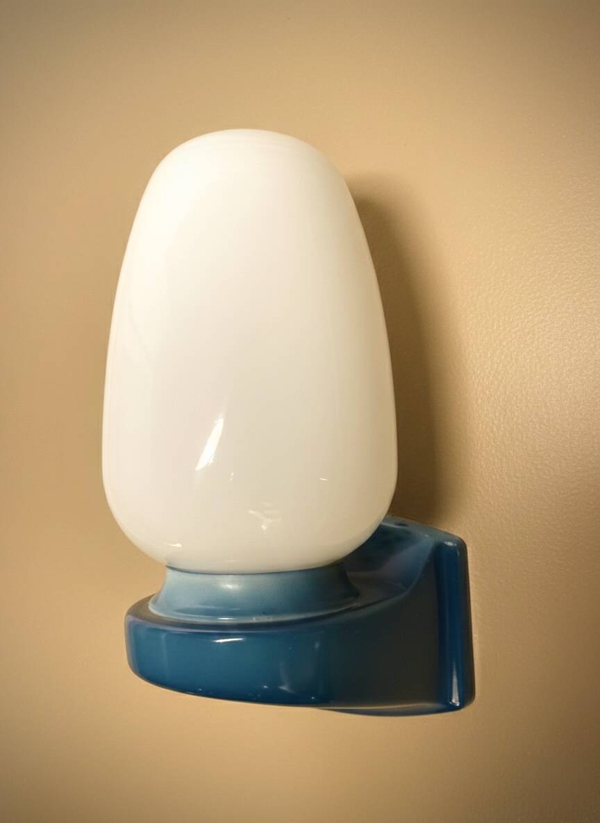 Vintage blue Tovi wall light Mid Century Modern/Space Age opaline scandi