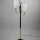 Brass & Teak Three-Light Candelabra Floor Lamp — Scandinavia, 1940s/1950s