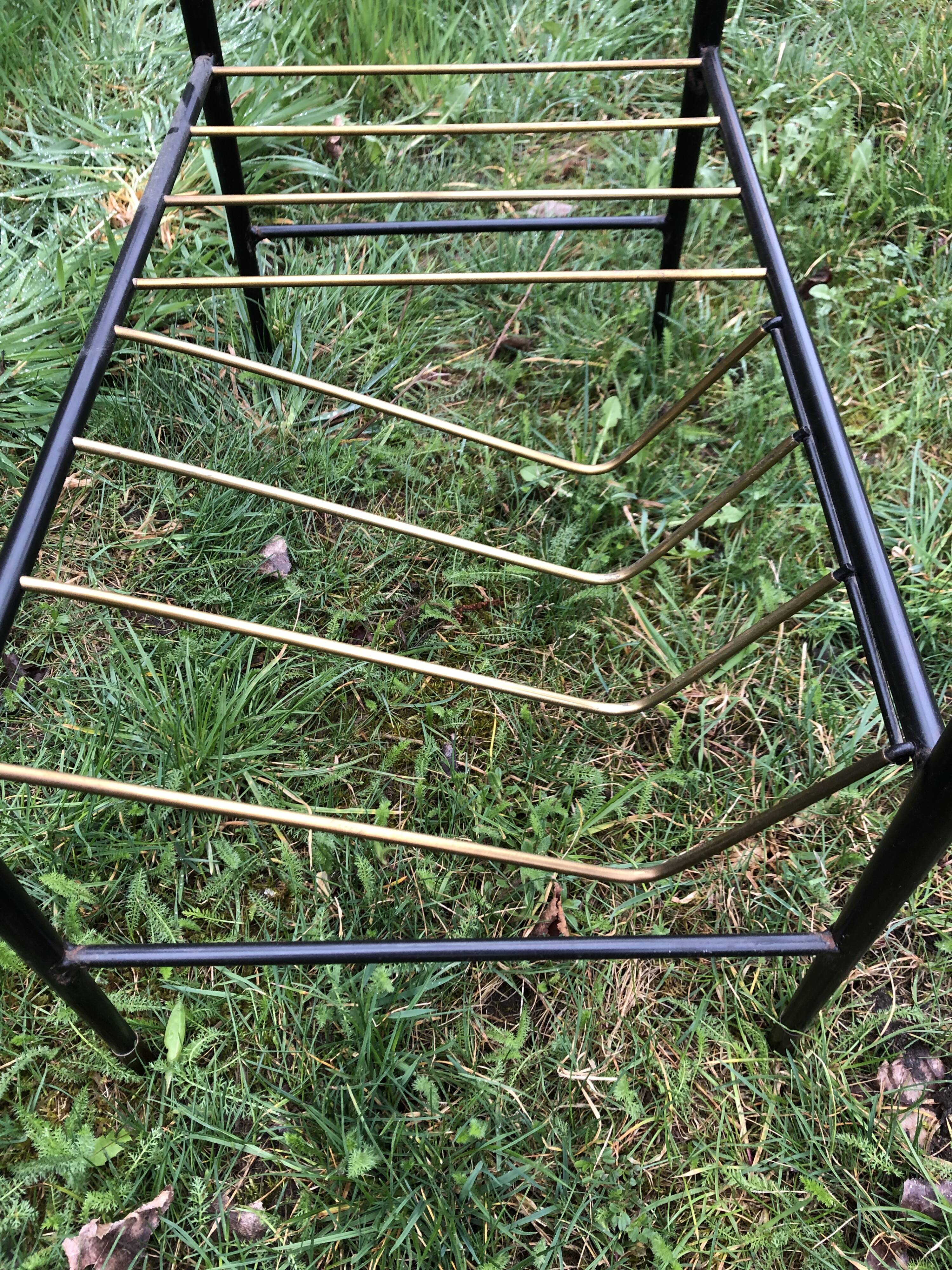 Coffee table double top glass and vintage metal