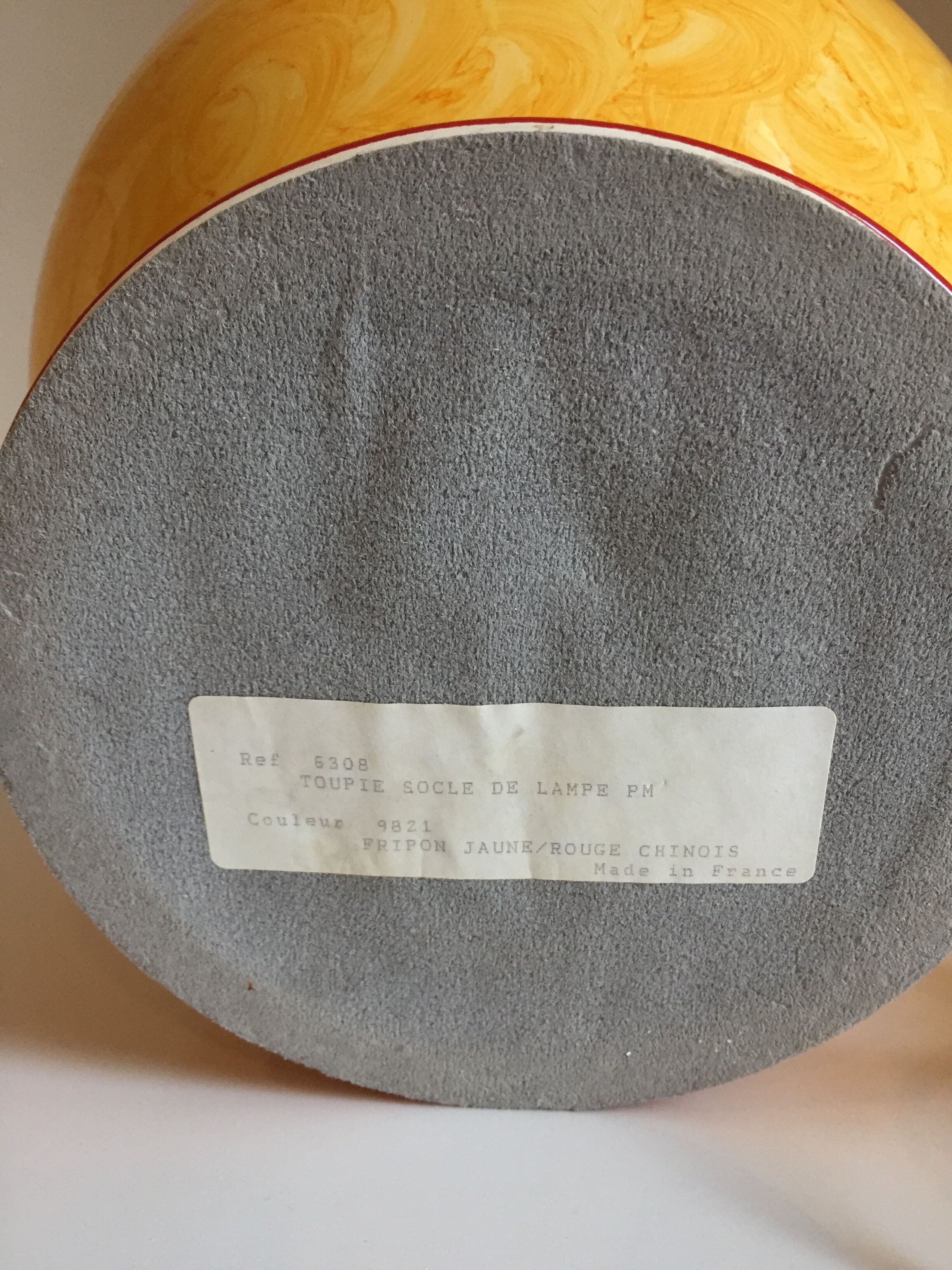 Kostka ceramic lamp foot, France, 1980s